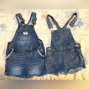 Set of Two Cute Girls Overalls, Size 4 and 4T